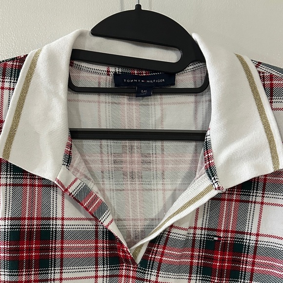 Tommy Hilfiger Red and White Plaid Shirt - Picture 3 of 4
